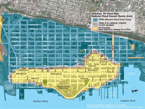 New Hoboken Flood Map With Water Levels Post Hurricane Sandy Florida