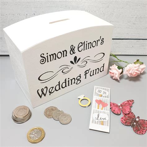 Personalised Wooden Wedding Money Box I Make Memento