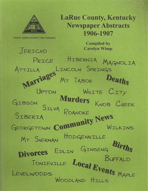 LaRue Co., KY Newspaper Abstracts 1906 - 1907 | Ancestral Trails