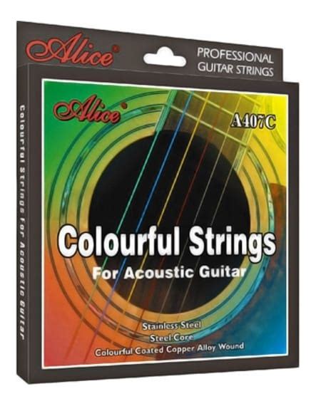 Alice Multi Coloured Acoustic Guitar Strings Swamp
