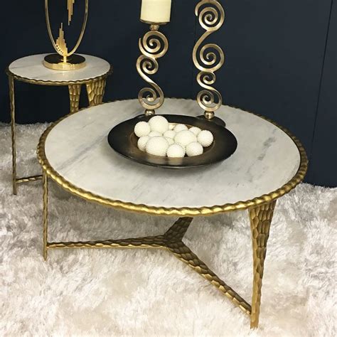 Kingston Hammered Gold And Marble Coffee Table Picture Perfect Home