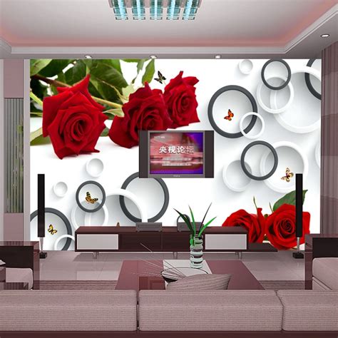 Large Seamless 3d Stereoscopic Mural Living Room Tv Background Wall