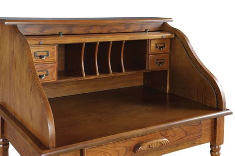 Now you can get organized, battle clutter, hide your stuff away and solid oak roll top secretary desk (price: Palmetto Small Roll Top Secretary Desk (Oak) Coaster ...