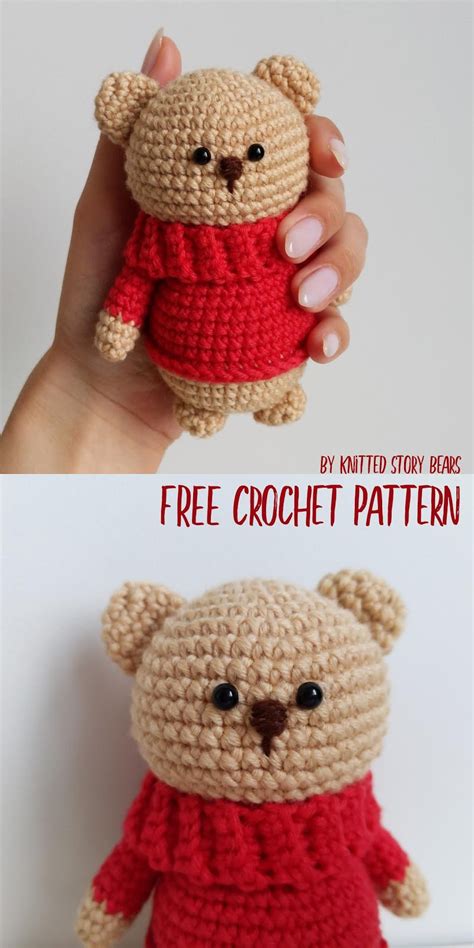Crochet Teddy Bear Free Pattern Knitted Story Bears