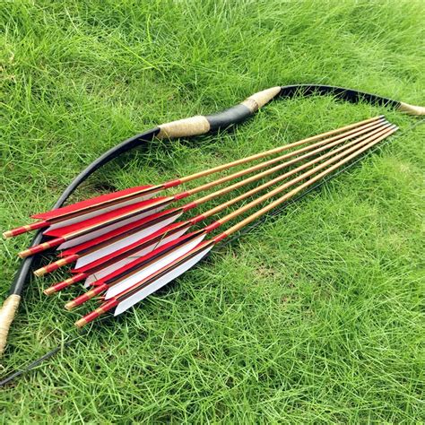 Nice Set China Traditional Longbow 20 60lbs 6 Wooden Arrows Archery