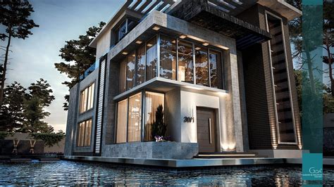 Pool Villa On Behance Villa Behance Houses Pool Mansions