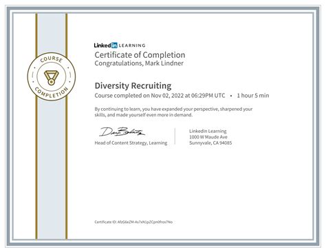 Mark Lindner On Linkedin Certificate Of Completion