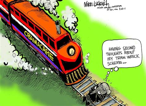 Mike Luckovich Cartoon Train Wreck Scheme