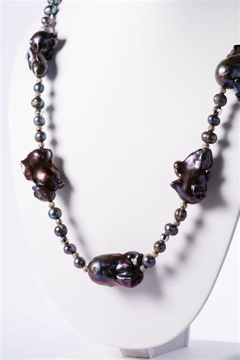 Black Baroque Pearls Necklace Pearl Necklace