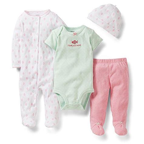 Carters 4 Piece Layette Set Pink9 Months Carters Baby Girl Baby Girl
