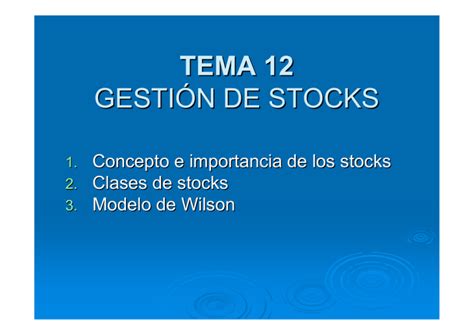 Tema 12 Gestion De Stocks