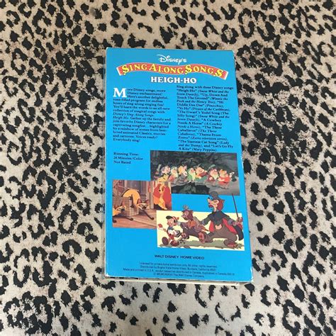 Walt Disney Sing Along Songs Volume Heigh Ho Vhs Snow Etsy Finland