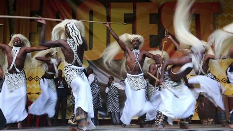 Moscow Russia June 06 2015 Men From Rwanda Perform Traditional