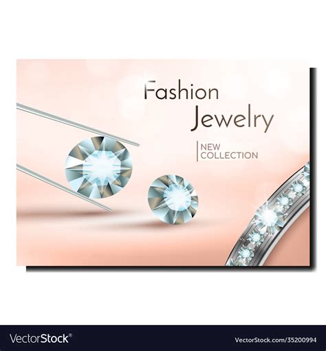 Fashion Jewelry Creative Promotional Banner Vector Image