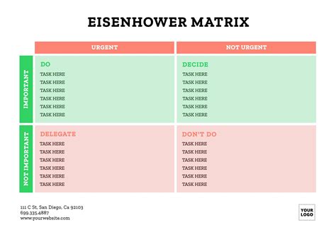 Free Use Templates Eisenhower Matrix