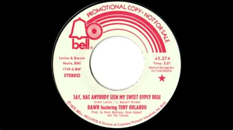 Tony Orlando And Dawn Say Has Anybody Seen My Sweet Gypsy Rose 1973