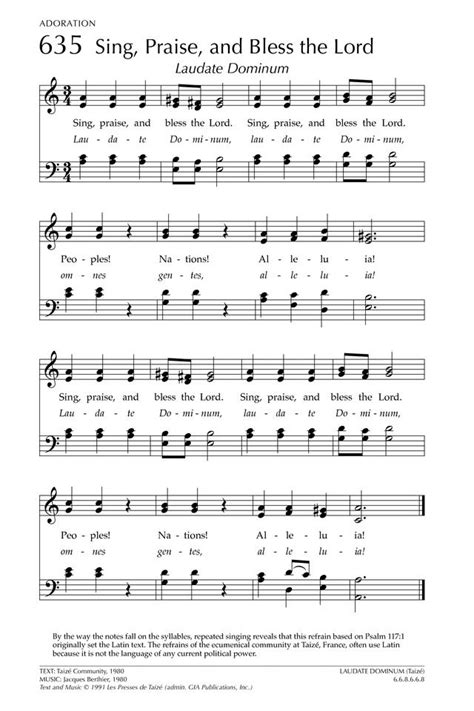 Glory To God The Presbyterian Hymnal 635 Sing Praise And Bless The