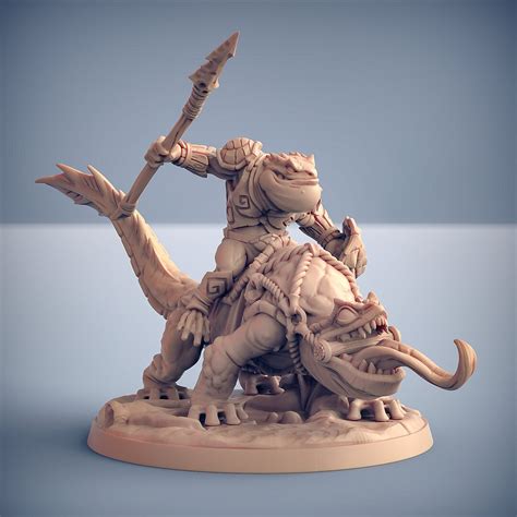 Salamander Riders V2 3d Printed Resin Miniature Tabletop Role Playing