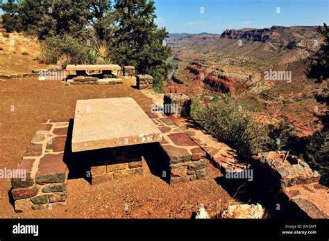 Rest Stop Along Salt River Canyon Arizona United States Stock Photo