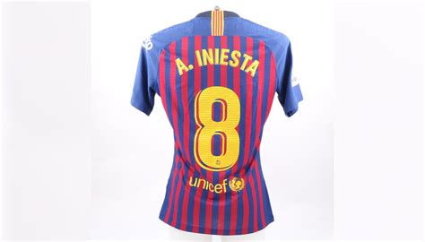 Iniestas Barcelona Match Issue Last Match Shirt 2018 Charitystars
