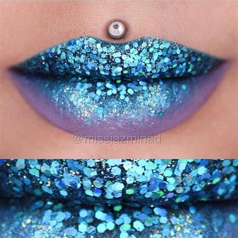 Blue Glitter Lips Mac Lips Beautiful Lipstick Lips