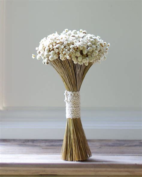 Dried Flowers Wedding Flowers Bridal Bouquet White Daisy Preserved