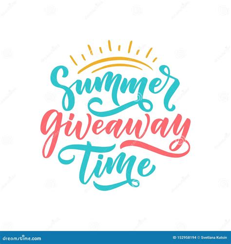 Vintage Card With Summer Giveaway Lettering Calligraphy Text
