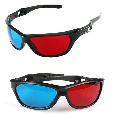 New Black Frame Universal 3d Plastic Glasses Oculos Red Blue Cyan 3d Glass Anaglyph 3d Movie