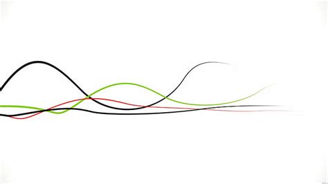 Hd Wallpaper Abstract Green Lines Pure Red Simple Waves White