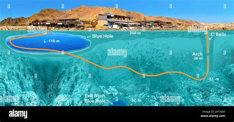Collage Sul Famoso Sito Di Immersione Blue Hole A Dahab Egitto Con