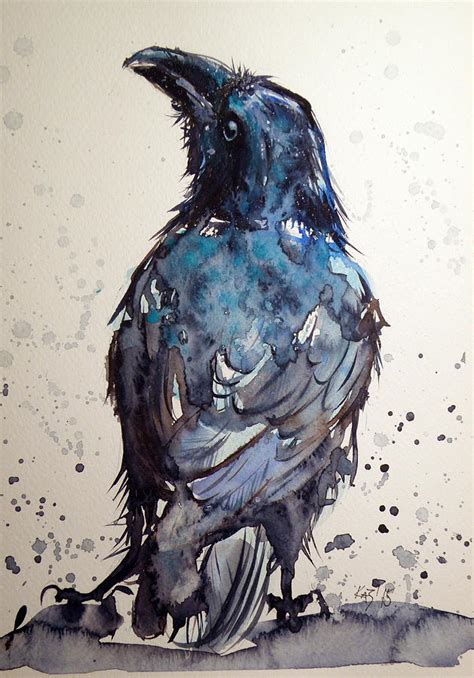 Crow Painting By Kovacs Anna Brigitta Pixels