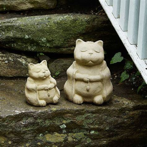 Zen Cat Garden Sculpture Zen Garden Praying Sculpture Uncommon Goods