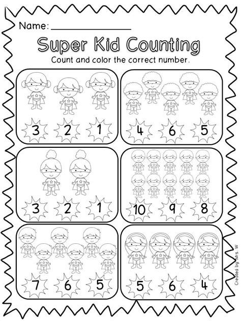 Superhero Preschool Superhero Math Kindergarten Math Worksheets