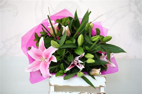 Oriental Lilies Petals And Leaves