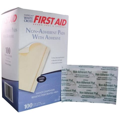 First Aid Sterile Non Adherent Pads With Adhesive 2 X 3 Non Stick