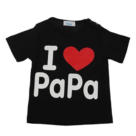 I Love Mama And Papa Infant Baby Short Sleeved T Shirt Cotton Baby Boys