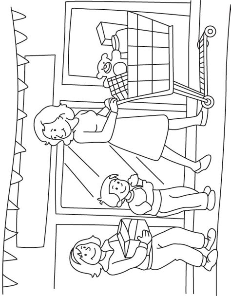 Market Coloring Pages Coloring Home