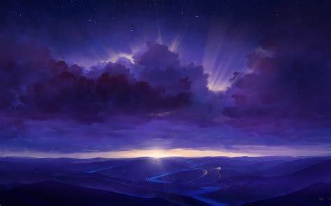 1920x1200 Starry Night Landscape 1200p Wallpaper Hd
