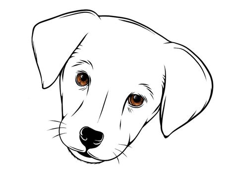 Silhouette Simple Head Baby Dog Illustration Face Digital Art By Dean