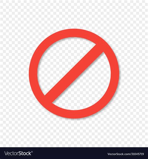 Red Ban Icon On Transparent Background With Shadow