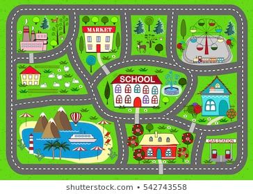 Children will find out what library, school, museum. Kids City Map Images, Stock Photos & Vectors | Shutterstock