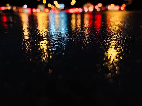 Free Images Wet Rain Road Water Reflection Sky Night Lighting