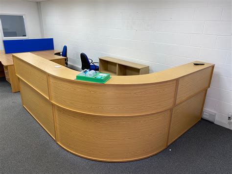 Oak Curved Reception Desk Recycled Office Solutions Recycled Office