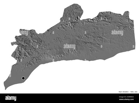 Shape Of Abyan Governorate Of Yemen With Its Capital Isolated On