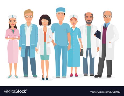 Cartoon Of Group Doctors Royalty Free Vector Image