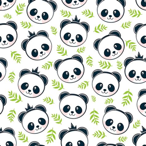 Premium Vector Panda Pattern Seamless Background