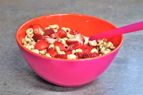 Bowl Of Cereal With Strawberries Free Stock Photo Public Domain Pictures