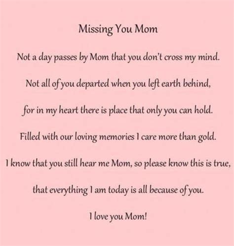 10 Loving Quotes About Missing Mom Mom In Heaven Quotes I Miss You