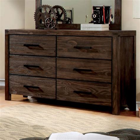 We have a feeling that a rustic dresser would fill the spot just right. Furniture of America Alvaro Rustic 6 Drawer Dresser in ...