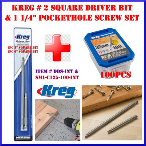 Original Kreg Square Driver Bit 2 1 14 Pocket Hole Screw 100pcs
